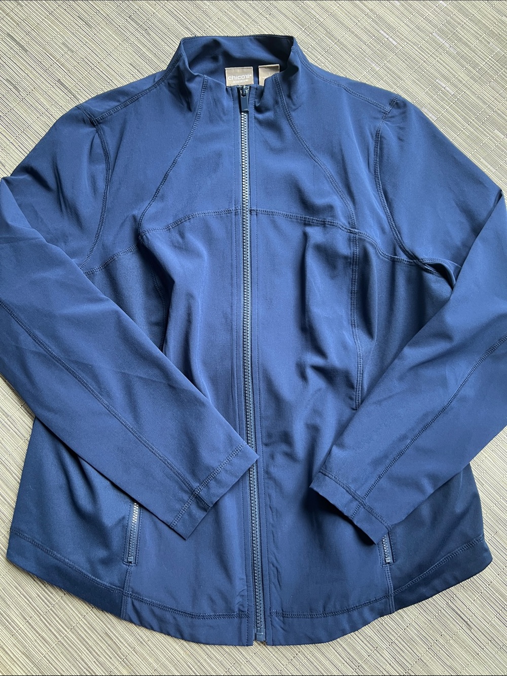 Chico's Deep Blue Lightweight Zip Jacket Sz Medium